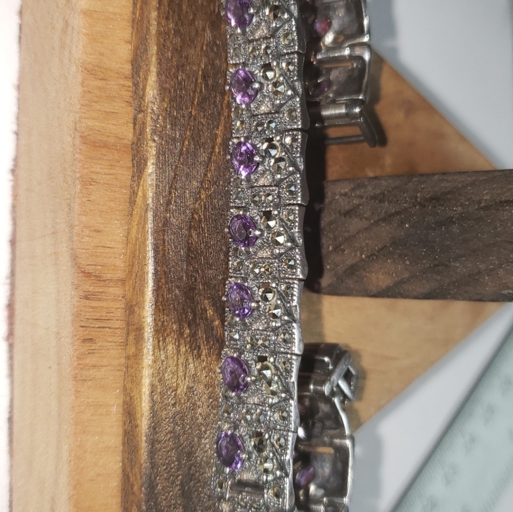 Vintage sterling silver amethyst bracelet